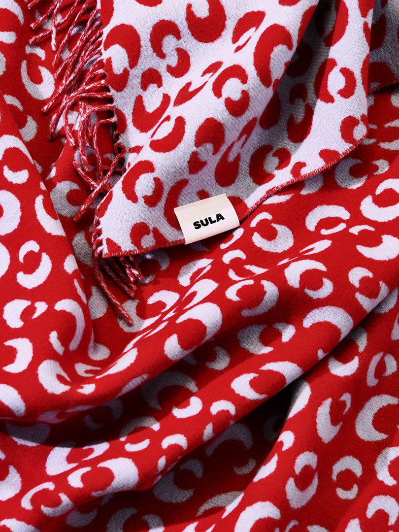 Decke Animalia Blau und Rot