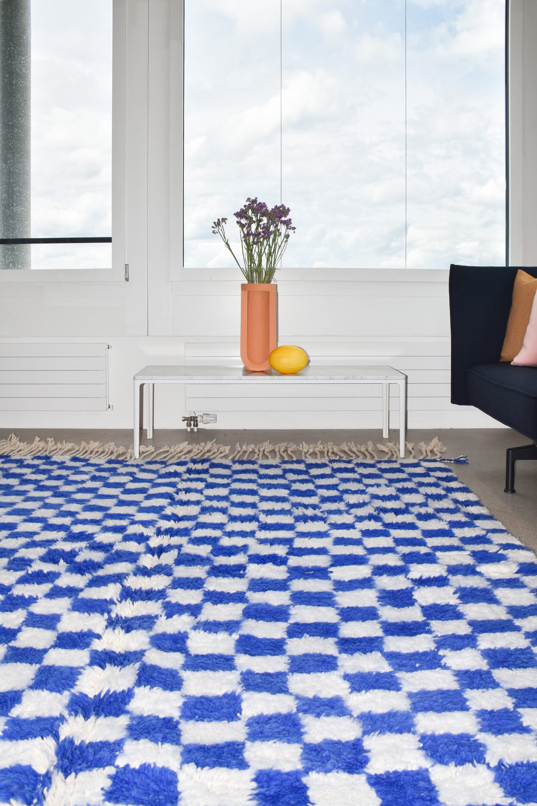 Teppich Checkboard Blau