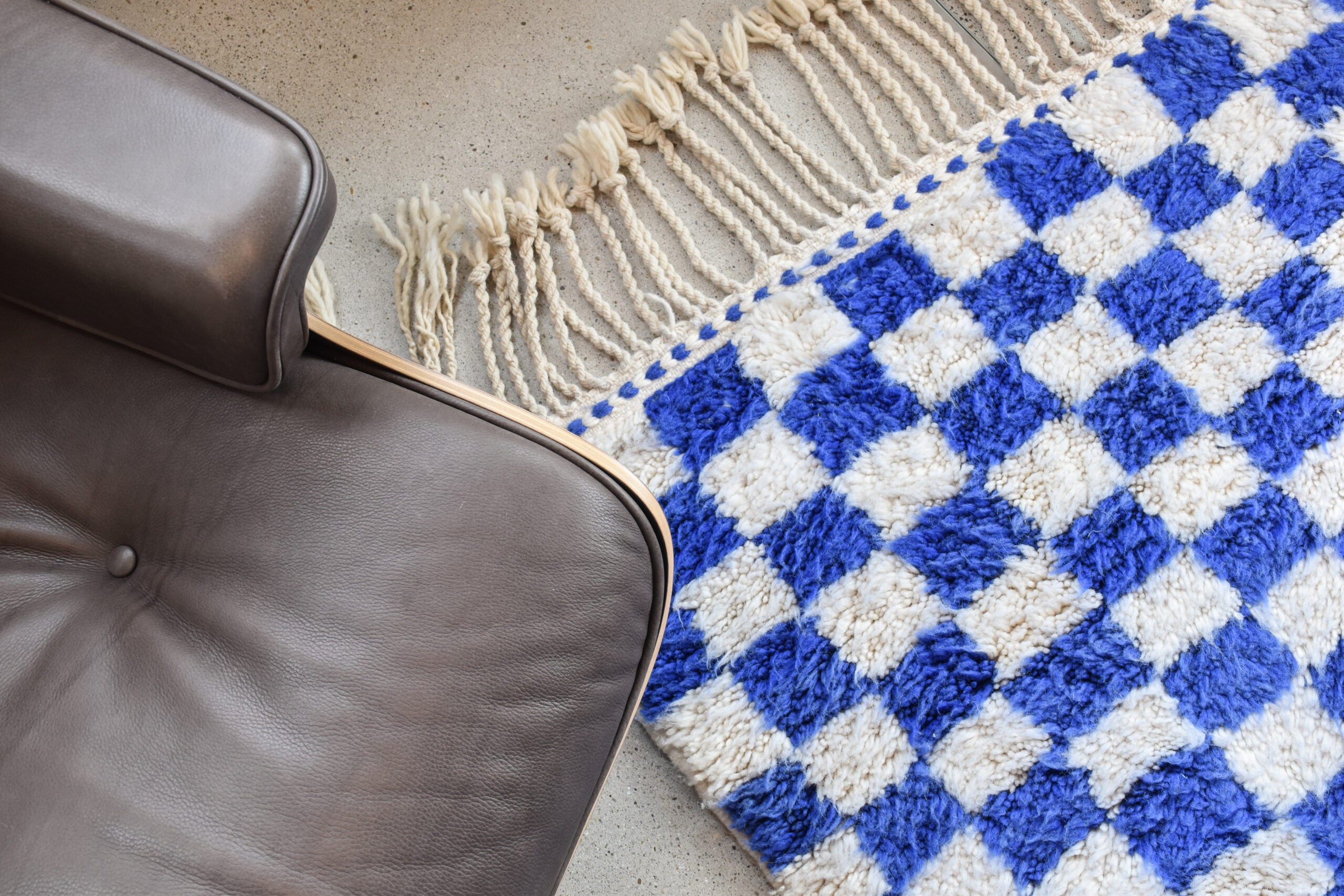 Rug Checkboard Blue