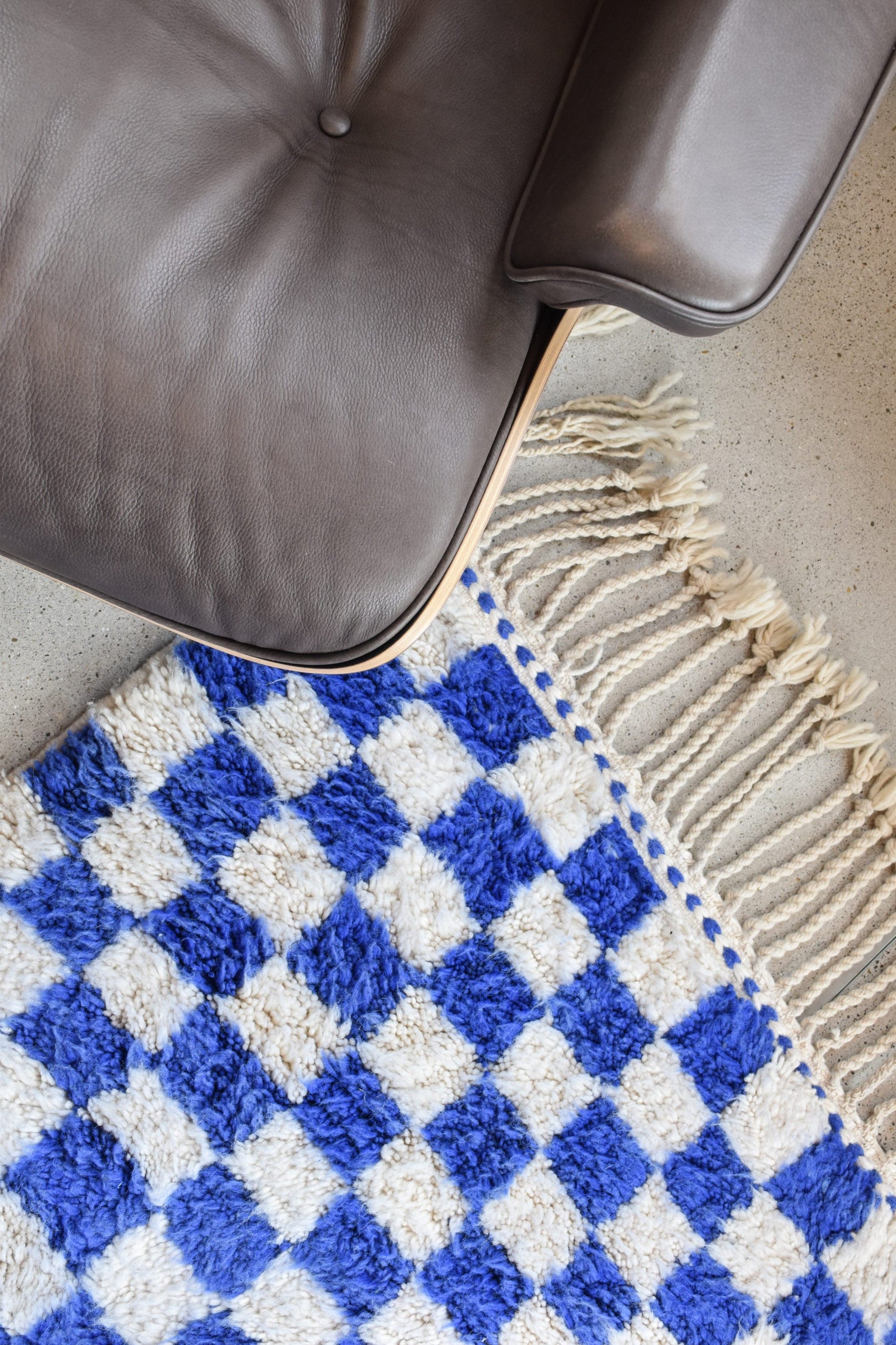 Teppich Checkboard Blau