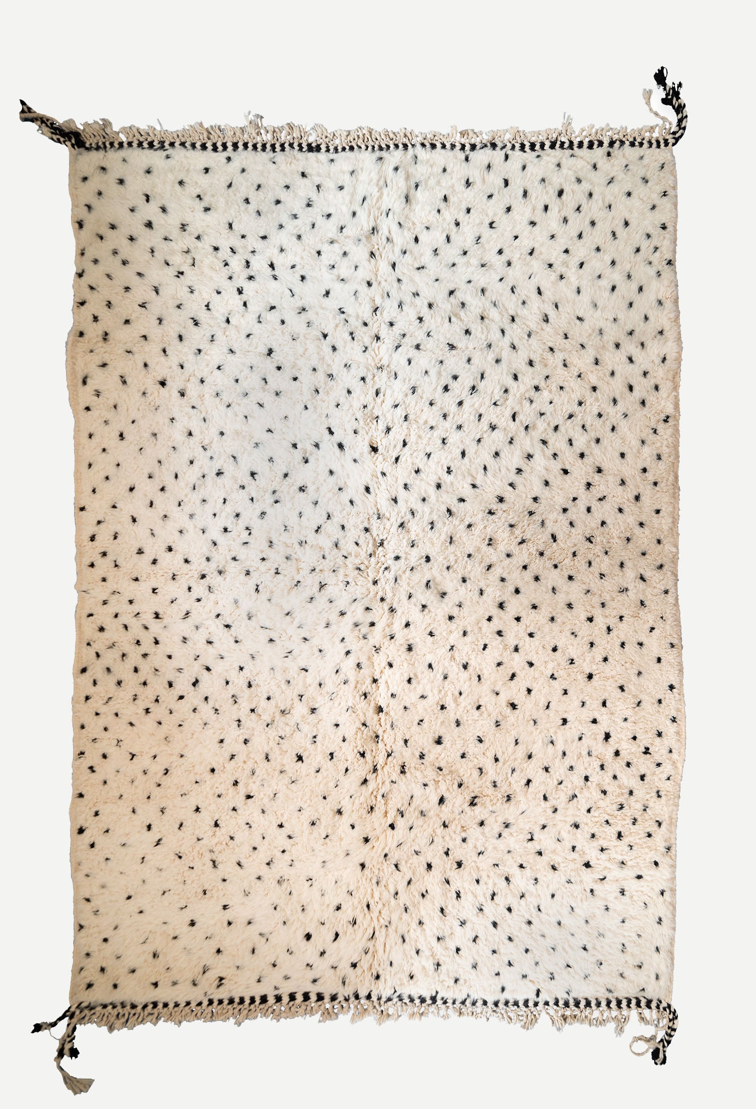 Rug Fluffy Black and White Dots