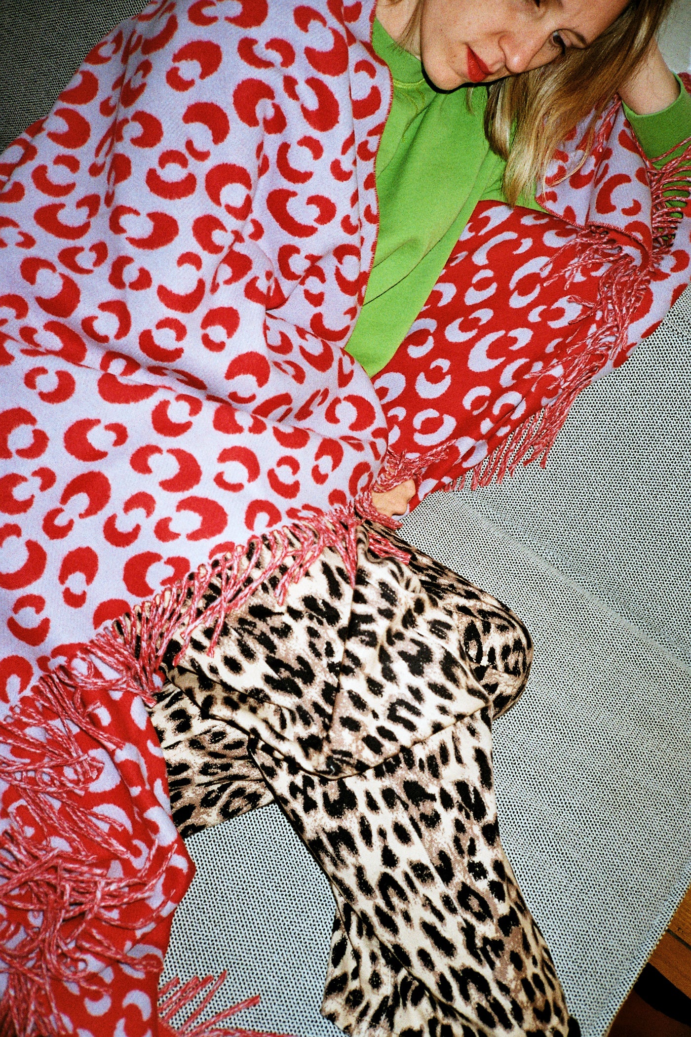 Decke Animalia Blau und Rot