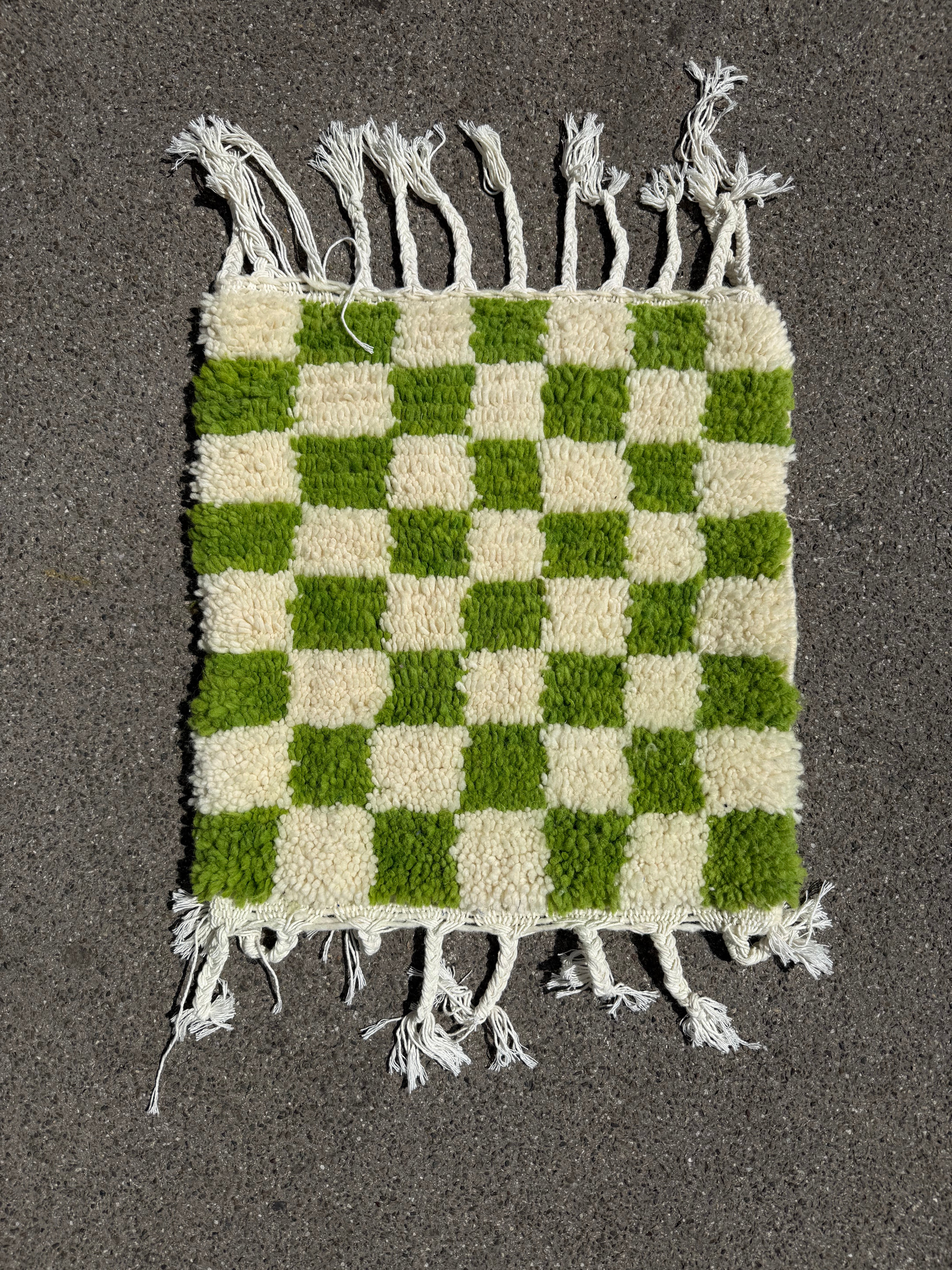 Sale Rug Checkboard Light Green