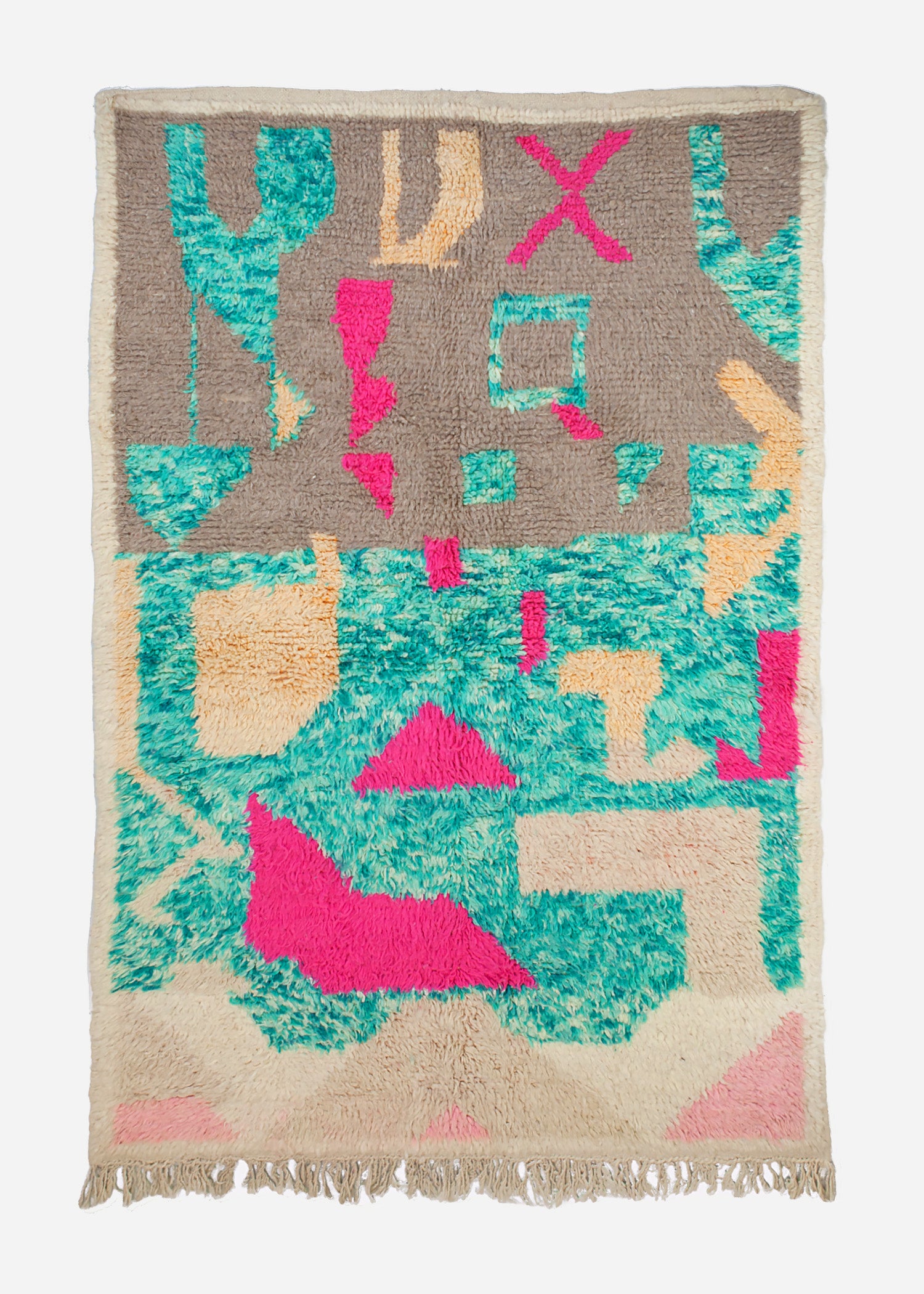 Rug Fluffy Green and Pink