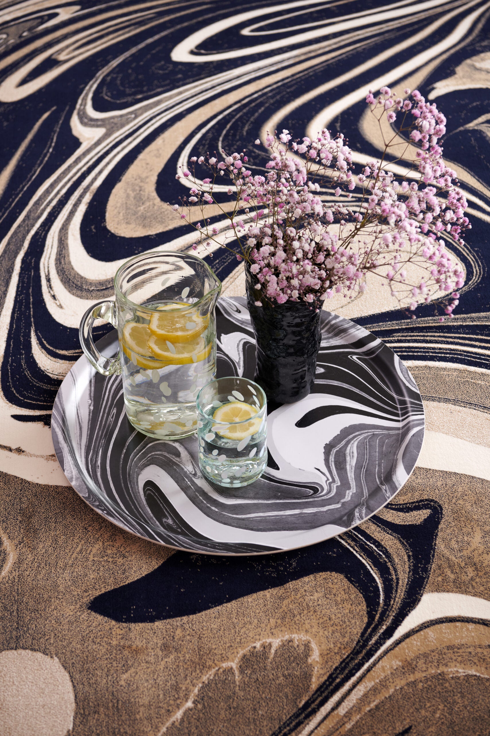 Tray Marble Dark 'N Stormy